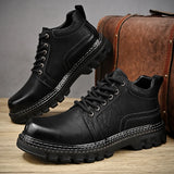Leather Men Boots Cow Leather Upper Durable Sole Lace up Winter Boots Leisure Outdoor Shoes For Man MartLion
