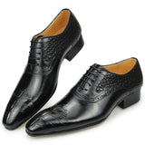Men's Shoes Prince Classic Modern Formal Oxford Wingtip Lace Up Dress Handmade Black Genuine Leather MartLion black 39 