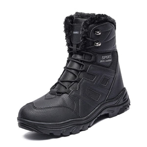 Outdoor Combat Boots Men's Hiking Shoes Special Forces Tactical Plush Warm Snow Large Casual Military MartLion black 39 