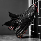 High-top Men's Blade Running Shoes Breathable Sock Sneakers Graffiti Jogging Antiskid Damping Sport Zapatillas Mart Lion   