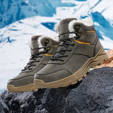 Winter Men Boots Warm  Outdoor Men's Snow Boots Non-slip Men Cotton Boots Lightweight Waterproof Working Ankle Boots MartLion GRAY 39 