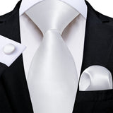 Gray Striped Paisley Silk Ties For Men's Wedding Accessories 8cm Neck Tie Pocket Square Cufflinks Gift MartLion SJT-7959  