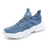 Casual Lightweight Sneakers Summer Breathable Mesh Shoes Men's Outdoor Running Footwear Non-slip MartLion Blue 38 