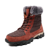 Winter Men's Snow Boots Super Warm Hiking Waterproof Leather High Top Outdoor Sneakers MartLion 2858-red 38 