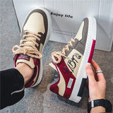 Men's Sneakers Casual Skate Shoes Low Top Spring Autumn Lightweight MartLion Burgundy 39 