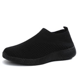Women Flats Shoes Breathable Mesh Summer Sneakers Women Slip on Soft Ladies Casual Ballet Sock MartLion black 35 