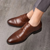 Classic Italian Style Career Office Leather Shoes Pointy Toe Wedding Dress Shoes Men MartLion   