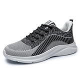Men's Running Shoes Outdoor Casual Knitting Mesh Breathable Cushioning Sneakers Luxury Brands MartLion GRAY 39 