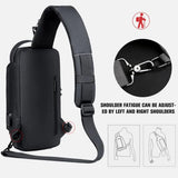 Men's Anti Theft Chest Bag Shoulder Bags USB Charging Crossbody Package School Short Trip Messengers Bags Oxford Sling Pack MartLion   