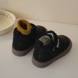 Spring Winter Baby Diamond Checkered Bread Shoes Boys Warm Velvets Inside Cotton Boots Girls Retro Princess Short MartLion   