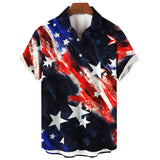 American Shirt Independence Day Printed Short Sleeved T-Shirt Summer Casual Shirts MartLion E01-HY31396 2XL 