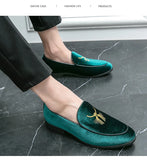men's leather shoes driving suede luxury pointed banquet trendy men's flat shoes MartLion   