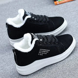 Winter Women Ankle Boots Woman Warm Plush Vulcanized Shoes Casual Walking Sneakers Female Flats Lace-up Ladies Snow Shoes MartLion
