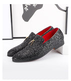 Men's Casual Shoes Sequins Bling Glitter Party Wedding Flats Light Driving Loafers Moccasins Mart Lion   