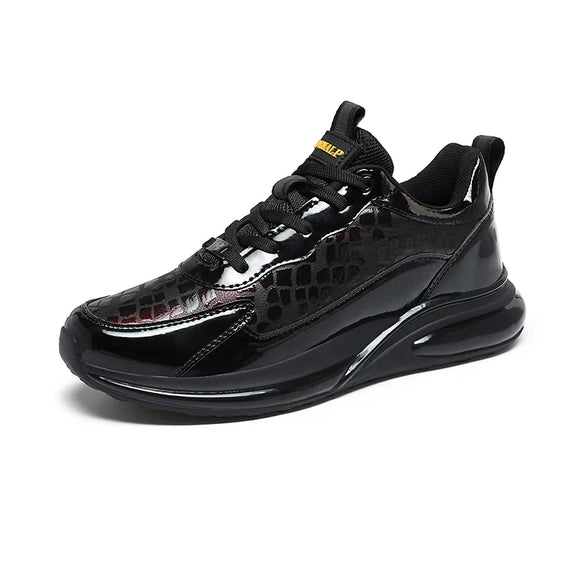 Leather Leather Casual Shoes Waterproof Fashion Men's Trendy Sneakers Slip Resistant Footwear MartLion black 39 