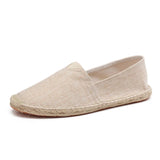 Spring Summer Women Casual Shoes Flats Ladies Slip-on Cloth Shoes Breathable MartLion Khaki 8.5 