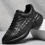 Cow Leather Black Luxury Shoes for Men's Spring Autumn Designer Sports Sneakers Retro Casual Platform MartLion black 42 