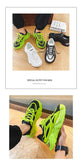 Platform Casual Shoes Men's Trendy Green Thick sole Sneakers Streetwear Hip Hop Designer Mart Lion   