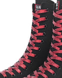 Women's Mid Sleeve Front Lace Up Side Zipper Tassel Boots Men's and Women's Four Seasons Versatile Canvas Shoes MartLion Big Red 40 