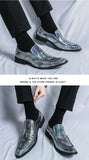 Men's Formal Shoes Luxury Brand Point Toe Chelsea Couples Glitter Leather Party Zapatos De Vestir MartLion   
