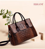 Women Handbag Genuine Leather Bags Crocodile Luxury Handbags Designer Crossbody Female Retro Tote Handbags Mart Lion   