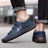 Classic Casual Shoes Men's Lace Up Sewing Leather Outdoor Sneakers Work Daily Mart Lion   