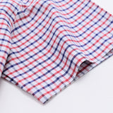 Men's Summer Casual Short Sleeve 100% Cotton Thin Oxford Shirt Single Patch Pocket Standard-fit Button-down Plaid Striped Mart Lion   