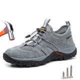 Summer Breathable Work Safety Shoes Men's Indestructible Steel Toe Anti-puncture Safety Boots Comfort Protection Outdoor MartLion   