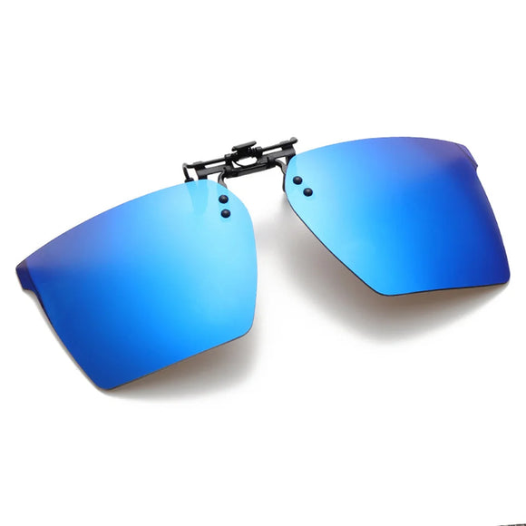 Men's Rimless Clip-on Sunglasses Polarized Polygonal Lens Anti UV400 Glasses for Women Night Vision Driving MartLion ice blue Polarized 