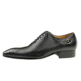 Bullock Men's Shoes Formal Leather Daily Dress Wedding Oxford Luxury Genuine Leather Snake Print Pointed Toe MartLion   