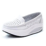 Women's shoes summer shake out Single The nurse's white and platform Breathable hollow MartLion