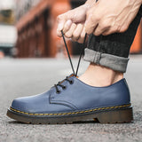 Genuine Leather Work Comfort Shoes Casual Oxford Lace Up Thick Bottom Men's Outdoor Sport Beef Tendon Outsole MartLion   