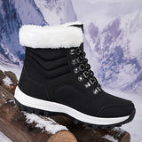 Women Snow Boots Female Winter Casual Shoes Outdoor Youth Mid-Calf Boots Waterproof Plush Ladies Cotton-padded Shoes MartLion   