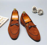 Men's Casual Shoes with Bowknot Genuine Suede Leather Trendy Party Wedding Loafers Flats Driving Moccasins Mart Lion   