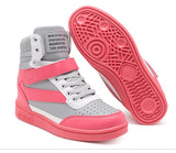  6CM Height Increasing Sneakers For Women Platform Casual Sport Shoes Green Leather High Top Wedge Mart Lion - Mart Lion