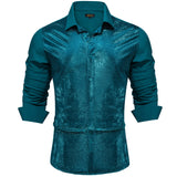 Long Sleeve Shirts Men's Metallic Sequins Prom Party Luxury Disco Shirts Designer Clothing MartLion CY-2388 S 