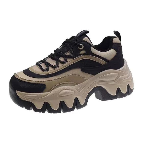 Woman Thick Bottom Sneakers Sneakers Women Casual White Shoes Platform Leather Height Increasing Shoes MartLion