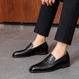 Men Leather Italian Loafer Shoes Men Black Brown Men Casual Shoes MartLion   