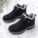 Winter Men's Ankle Boots Warm Plush Snow Cotton Hiking Outdoor Non-slip Couple Walking Shoes MartLion   