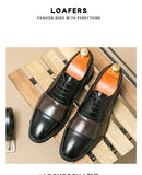 Elegant Men's Dress Shoes Pointed Toe Oxfords Leather Zapatos De Vestir MartLion   