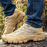 Outdoor Men's Hiking Shoes Waterproof Breathable Tactical Combat Army Boots Desert Training Sneakers Anti-Slip Trekking Mart Lion   