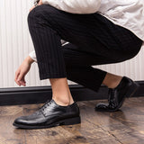 Men's Shoes Split Leather Dress Oxfords British Lace Up Formal Footwear Mart Lion   