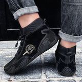 Men's Leather Casual Shoes Waterproof Lightweight High Top Sneakers Boots Non Slip Winter Loafers Walking MartLion   