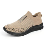 Men's Shoes Lightweight Sneakers Casual Walking Breathable Slip on Wear-resistant Loafers Zapatillas Hombre MartLion Khaki 38 