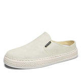Fujeak Non-slip Men's Shoes Half Slippers Casual Loafers Flat Sneakers Walking Footwear Mart Lion White 39 