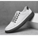 Golden Sapling Skateboard Shoes Men's Genuine Leather Flats Casual Summer Loafers Elegant MartLion   
