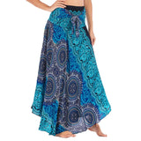 Summer Long Skirts Women Bottom Vintage Two Way Wear Beach Dress MartLion S00102-blue One Size 