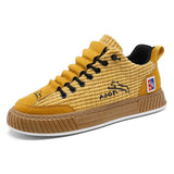 Trendy Men's Canvas Sneakers Flat Platform Sneakers Streetwear Hip Hop Designer Shoes Men Harajuku Vulcanized MartLion Yellow High DY92 41 