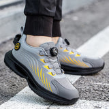 Safety Shoes Men's Puncture Proof Construction Work Boots Lace Free Steel Toe Anti-smash Indestructible Sneakers MartLion   