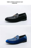 Classic Blue Men's Dress Shoes Leather Wedding Slip-on Office Oxford zapatos hombre vestir MartLion   